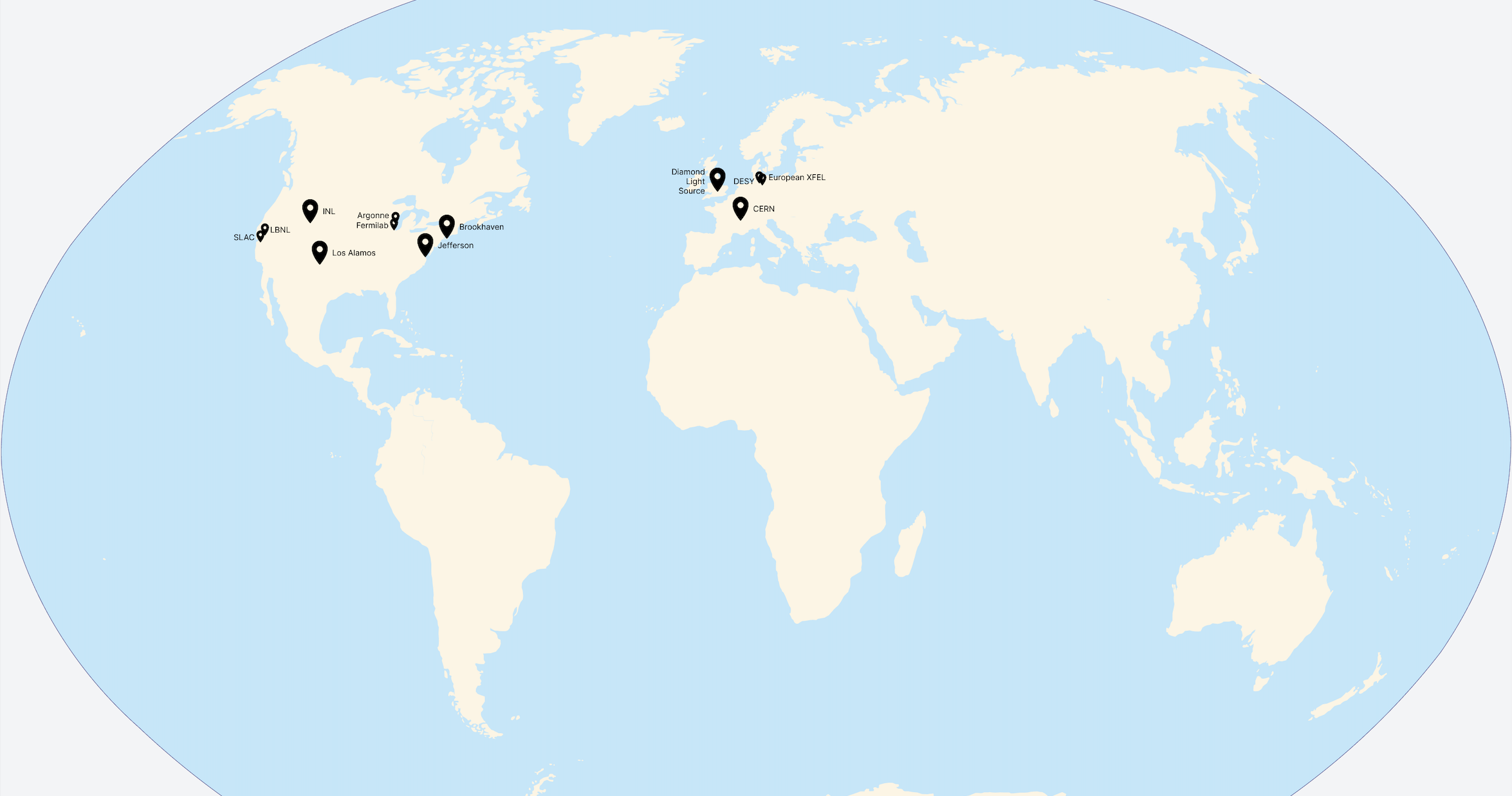 Map of participating laboratories